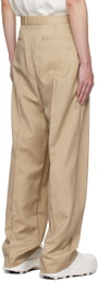 Peter Do Taupe Front Slit Trousers