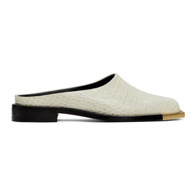 Peter Do Off-White Croc Metal Square Toe Loafers Peter Do