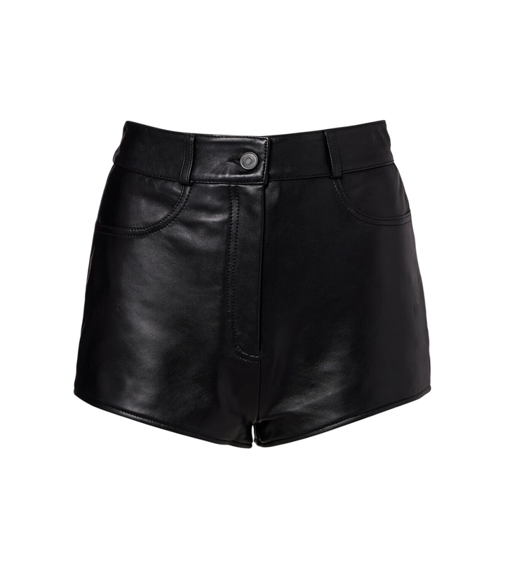 Photo: The Frankie Shop Loen high-rise leather micro shorts