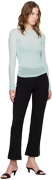 BITE Blue Ribbed Long Sleeve T-Shirt