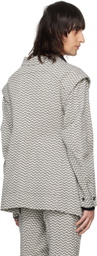 KOZABURO Black & White Double-Wave Jacket