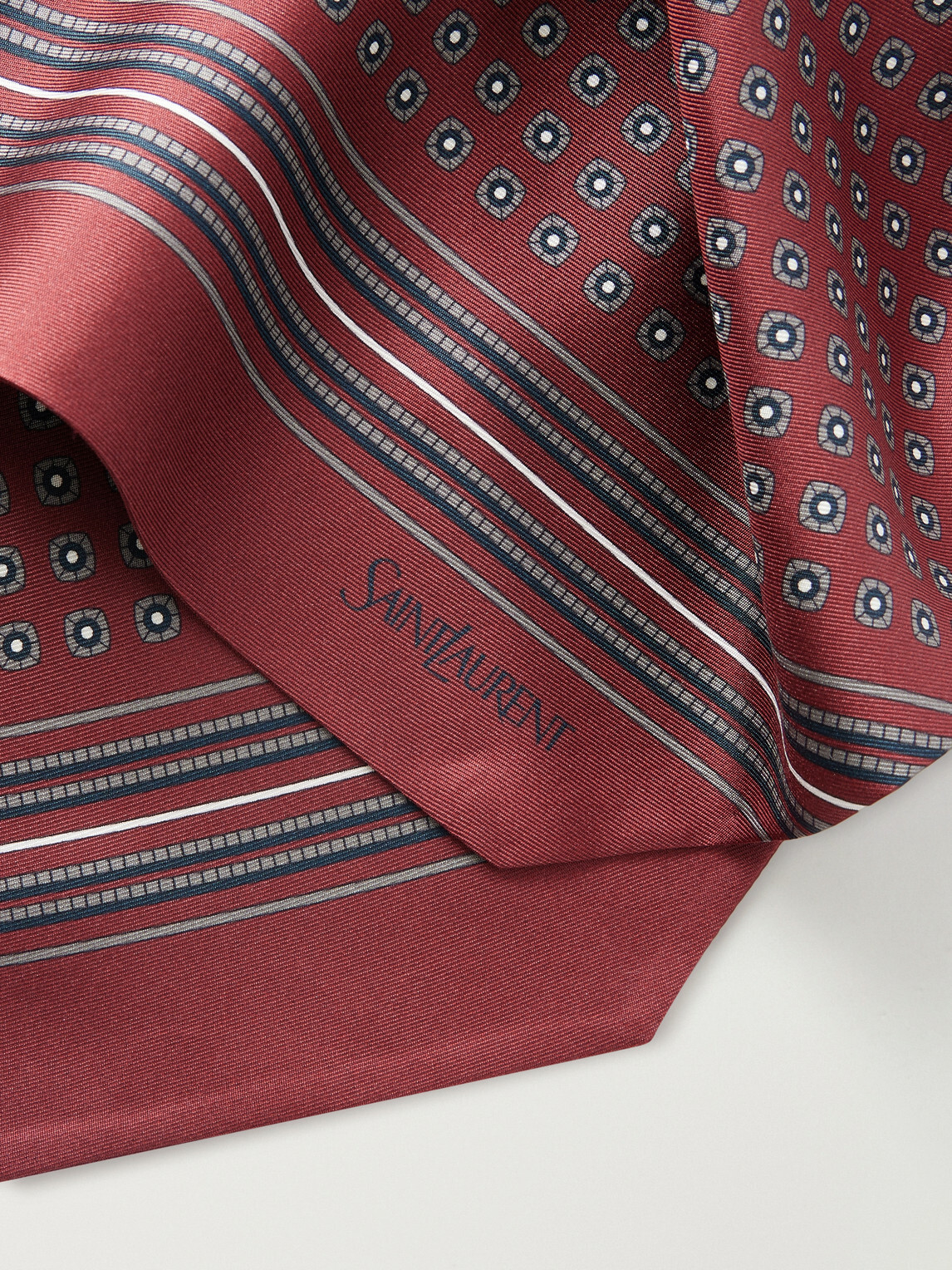 SAINT LAURENT - Printed Silk-Twill Scarf