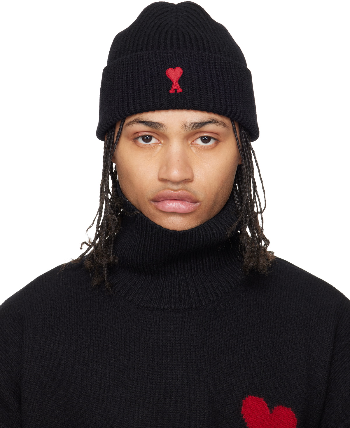 AMI Paris Gray Ami de Cœur Beanie AMI