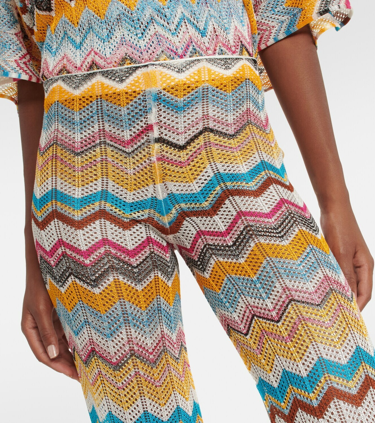 Missoni Mare Zig-zag knit high-rise flared pants Missoni Mare