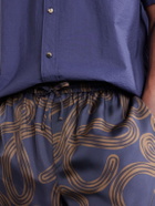 LOEWE - Paula's Ibiza Straight-Leg Printed Silk Drawstring Shorts - Blue