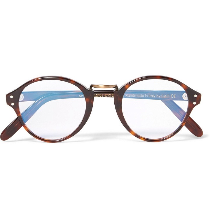 Photo: Cutler and Gross - Round-Frame Acetate and Burnished Gold-Tone Optical Glasses - Men - Brown