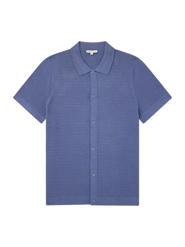 Photo: Onia - Open-Knit Cotton Shirt - Blue