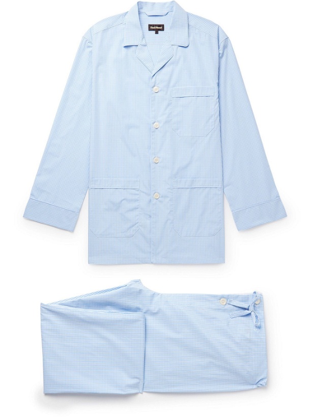Photo: PAUL STUART - Gingham Cotton-Poplin Pyjama Set - Blue