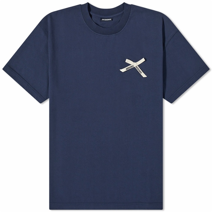 Photo: Jacquemus Men's Bow Logo T-Shirt in Dark Navy