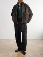 AGOLDE - Slater Straight-Leg Cotton-Moleskin Trousers - Black