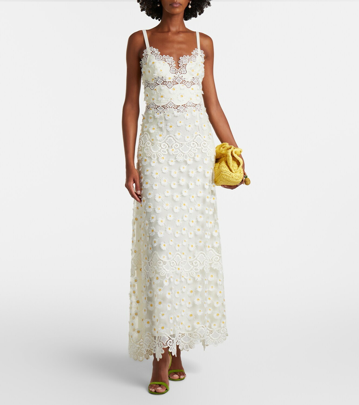 Elie Saab Embroidered guipure lace tulle maxi dress