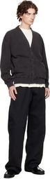 JW Anderson Black Garment-Dyed Cardigan