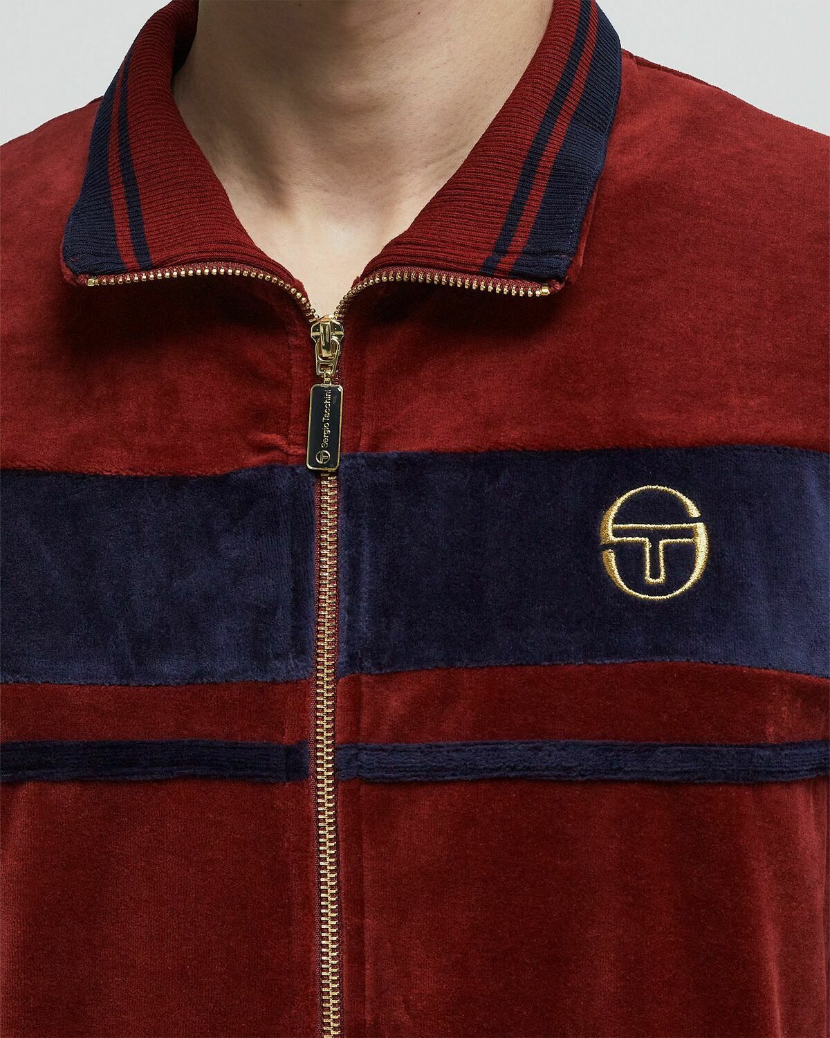 Sergio Tacchini DAMARINDO VELOUR TRACKSUIT Red Mens Tracksuit Set