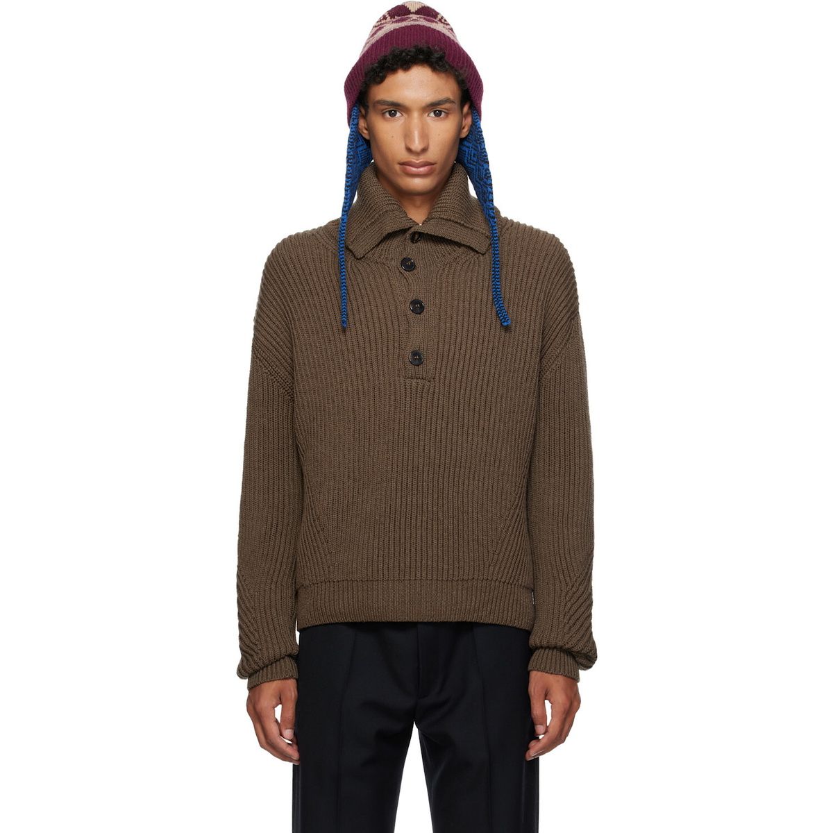 Dries Van Noten Brown Wool Sweater