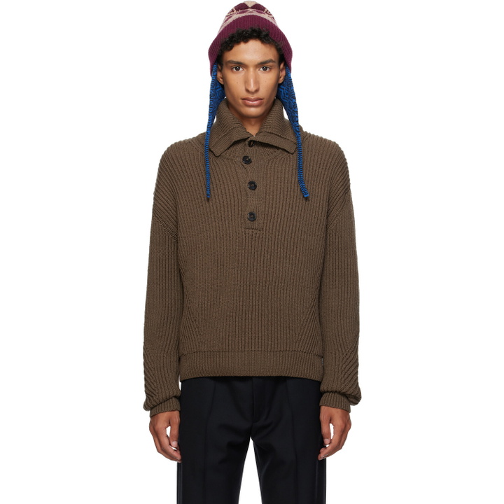 Photo: Dries Van Noten Brown Wool Sweater