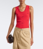 Loewe Logo ribbed-knit cotton-blend tank top