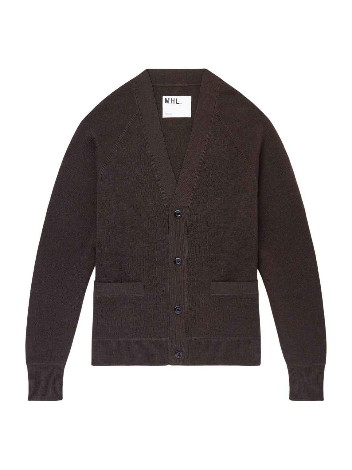 Margaret Howell Men's Boxy Cardigan in Olive Green Margaret Howell