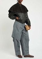 JW Anderson Cape-effect Leather Jacket Black