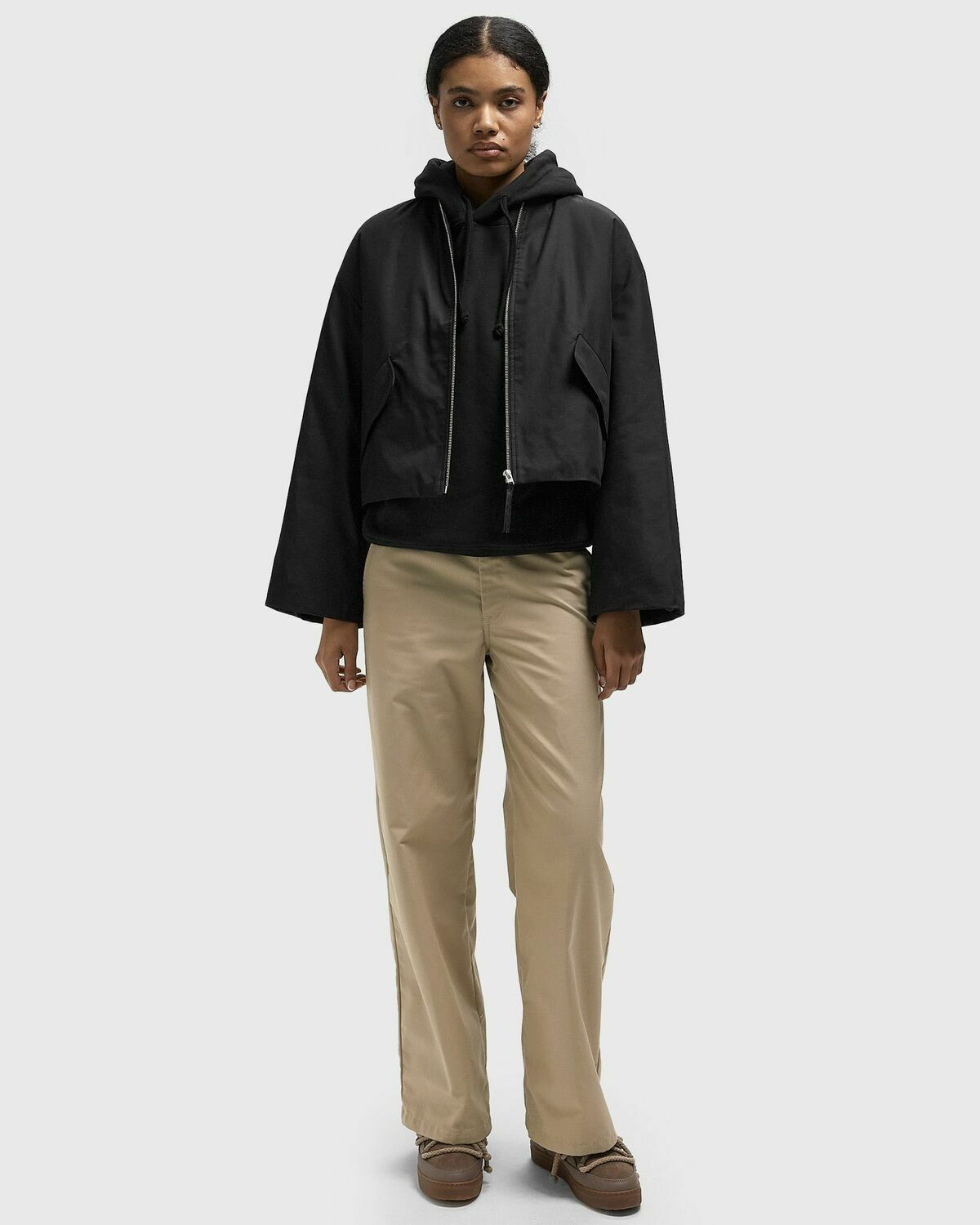 CLOSED BOMBER Black Womens Windbreaker
