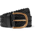 TOM FORD - 4cm Black Woven Leather Belt - Black