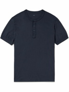 Save Khaki United - Garment-Dyed Supima-Cotton Jersey Henley T-Shirt - Blue