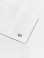 Paul Smith - Logo-Engraved Silver and Gold-Tone Crystal Cufflinks