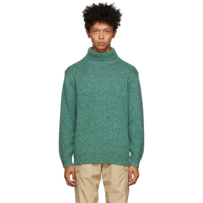 Photo: BEAMS PLUS Green Wool and Cashmere Turtleneck