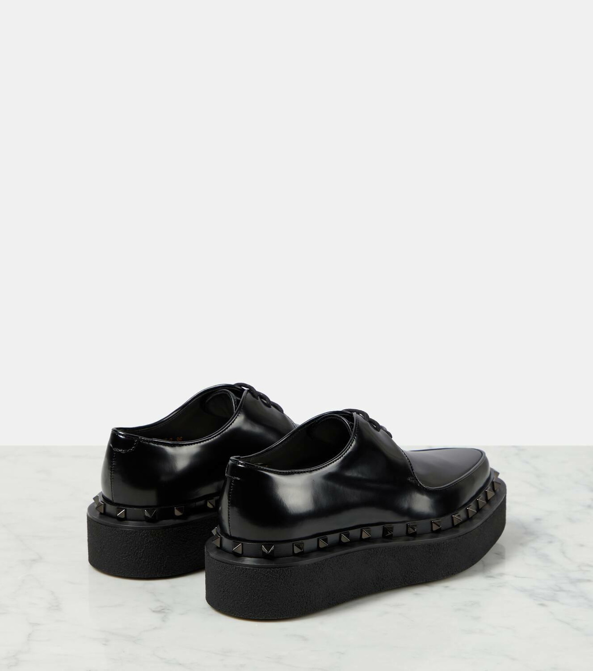 Valentino Garavani Rockstud M-Way leather Derby shoes