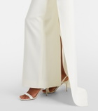 Roland Mouret Crystal-embellished caped crêpe gown