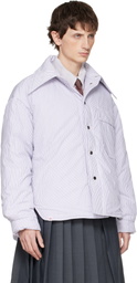 Charles Jeffrey LOVERBOY White & Purple Puffer Overshirt
