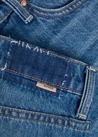 Mother The Dodger Fray Denim Shorts Blue