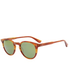 Garrett Leight Men's Clement 46 Sunglasses in Matt Honey Amber/Pure Green
