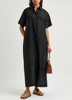 Matteau Cotton and Silk-blend Shirt Dress Black