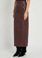 Skiim Huguette Leather Maxi Skirt Burgundy