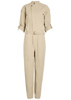Isabel Marant étoile Nessime Panelled Cotton and Linen-blend Jumpsuit Beige