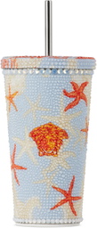 Versace Blue & Orange Crystal Barocco Sea Travel Cup