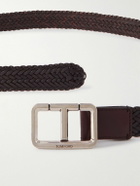 TOM FORD - 3cm Woven Leather Belt - Brown