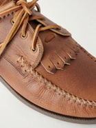 Yuketen - Italian Blucher Leather Boat Shoes - Brown