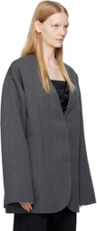 Subtle Le Nguyen Gray Collarless Blazer
