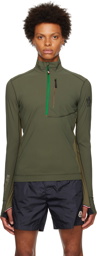 Moncler Grenoble Green Half-Zip Sweater