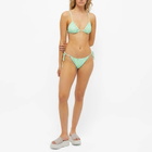 It's Now Cool Women's Gathered Tie Bikini Pant in Lime Wave Cheque