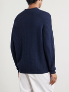 Inis Meáin - Moss Ribbed Linen and Cotton-Blend Sweater - Blue