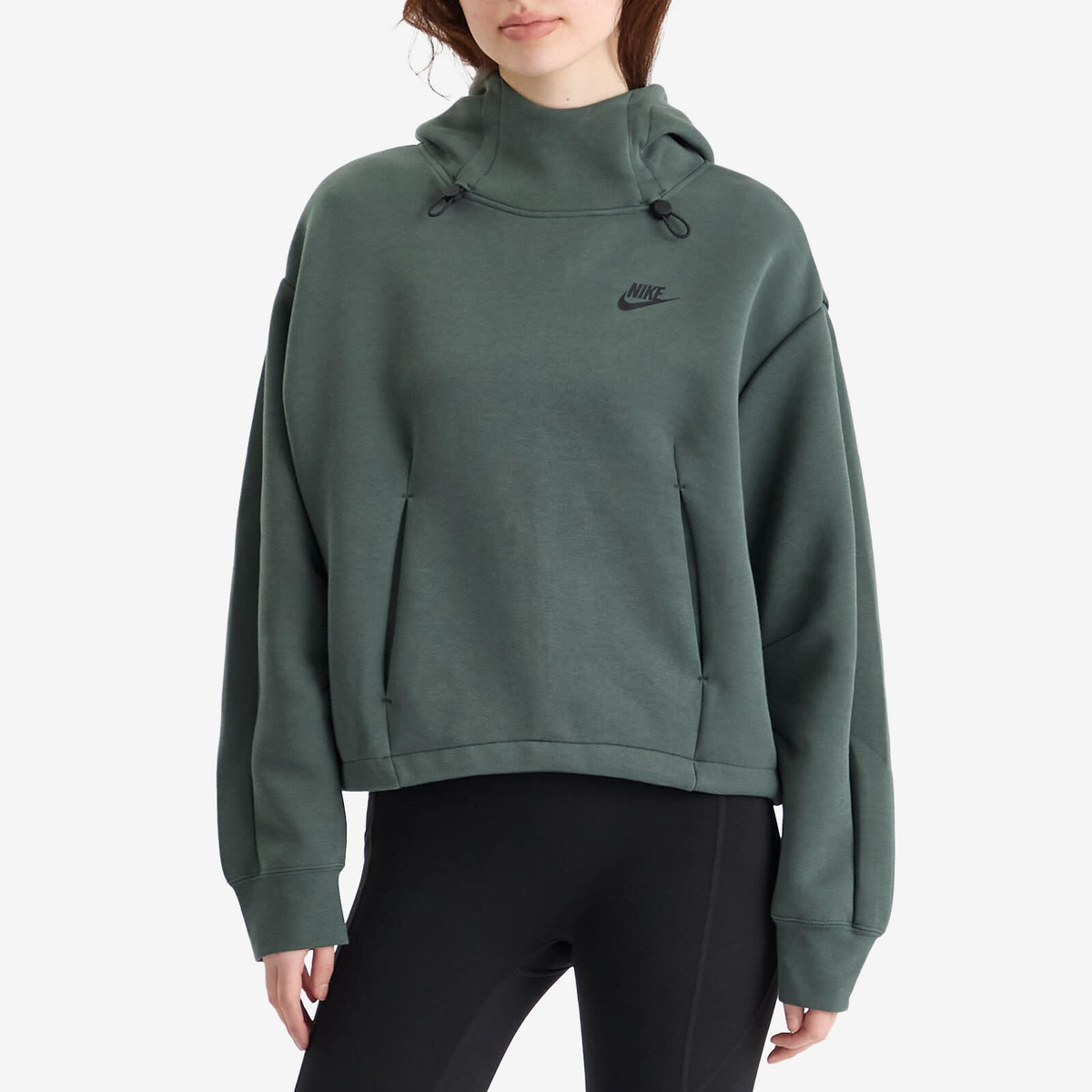 Nike Women's Tech Fleece Oversized Hoodie in Green/Black