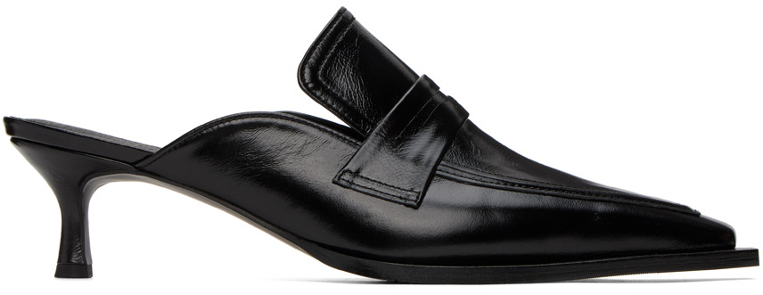 DRAE Black Wrinkle-Effect Heels