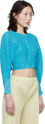 PLEATS PLEASE ISSEY MIYAKE Blue Rib Pleats January Cardigan
