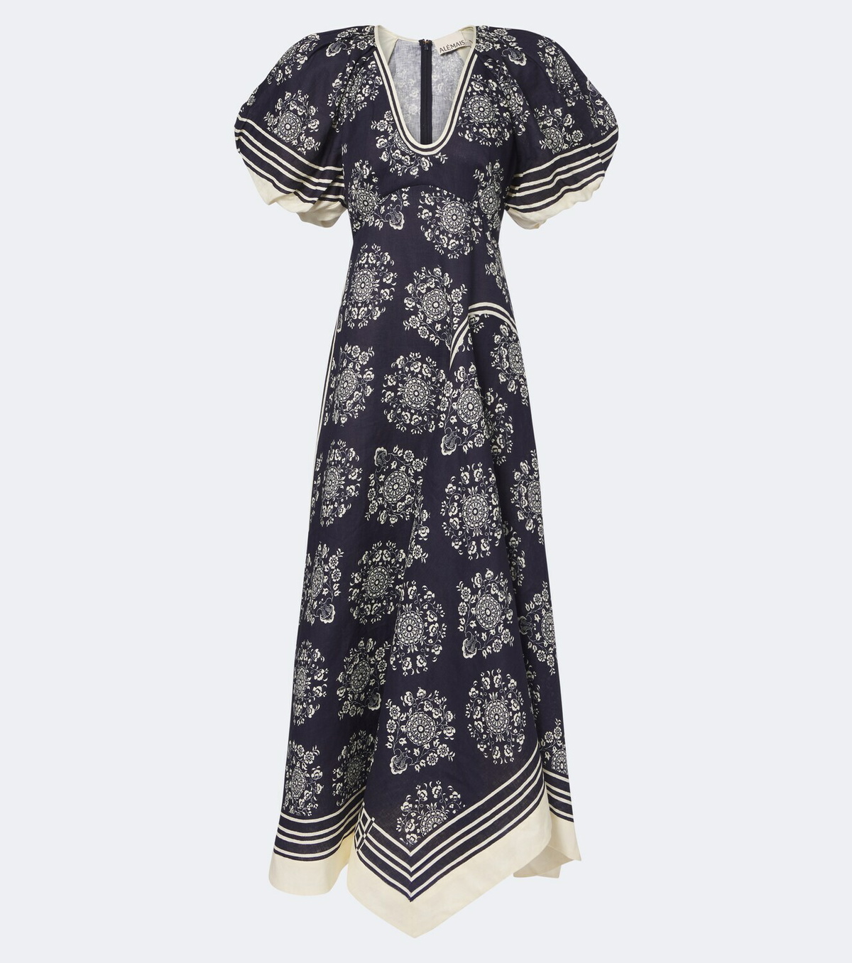 Alémais Banderra floral linen midi dress