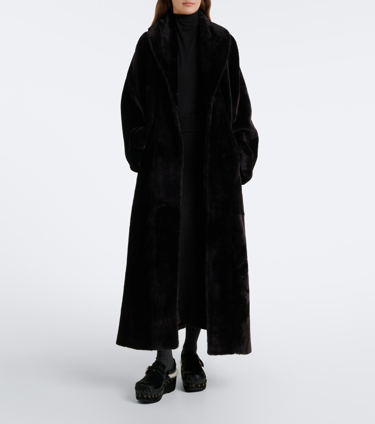Mou Shearling-lined calf hair clogs