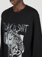 Yohji Yamamoto - Graphic Print Long Sleeve T-Shirt in Black