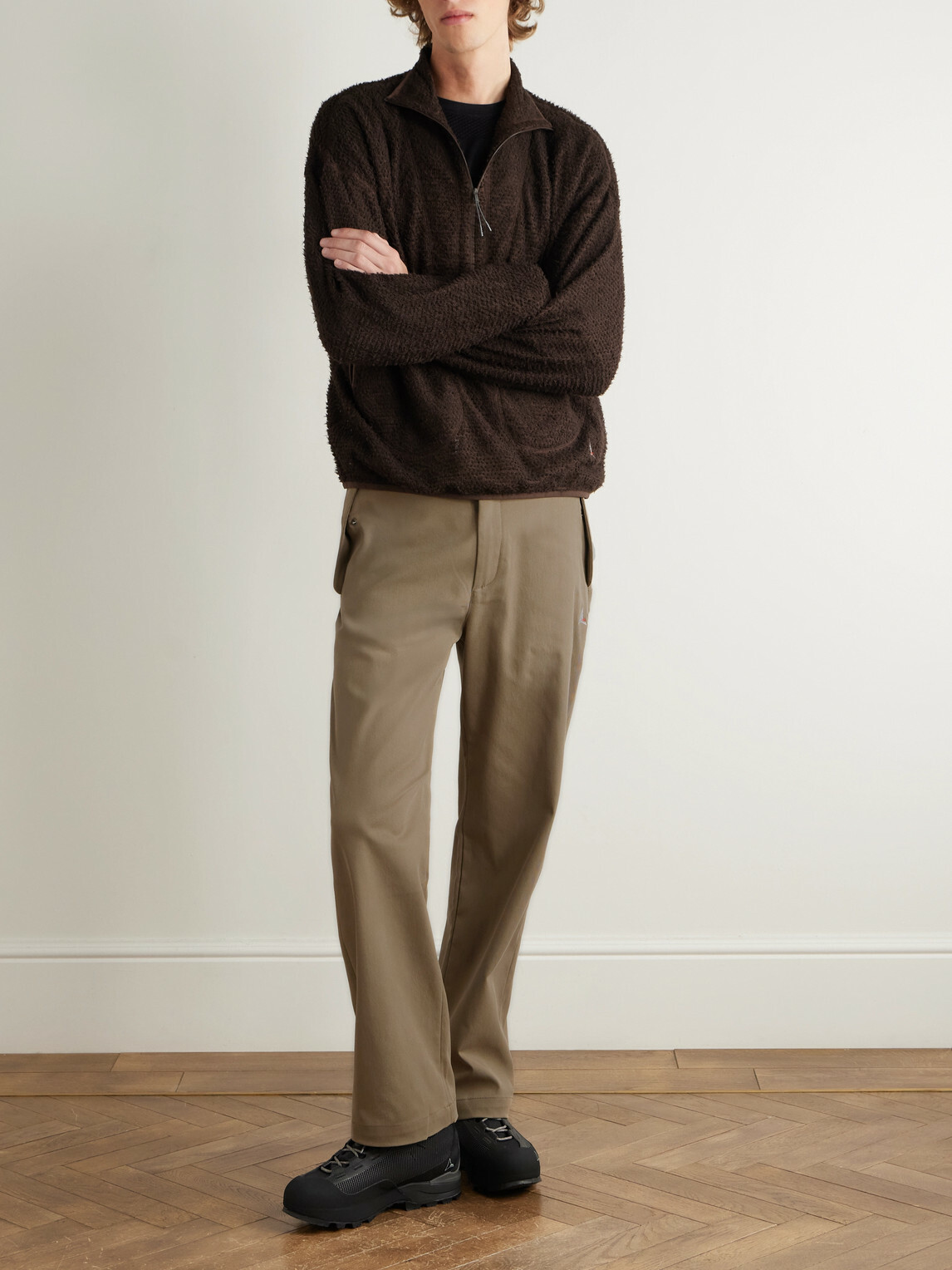 ROA - Ocular Logo-Embroidered Polartec® Alpha® Direct Half-Zip Sweater - Brown