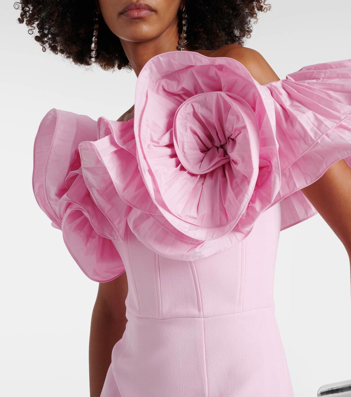 Rebecca Vallance Jenna ruffle-trimmed off-shoulder gown